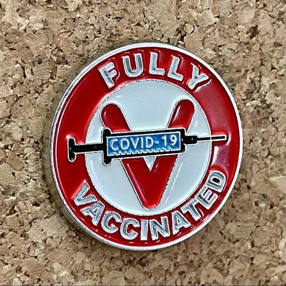 Fully Vaccinated COVID-19 Enamel Pin - Picture 3 of 6